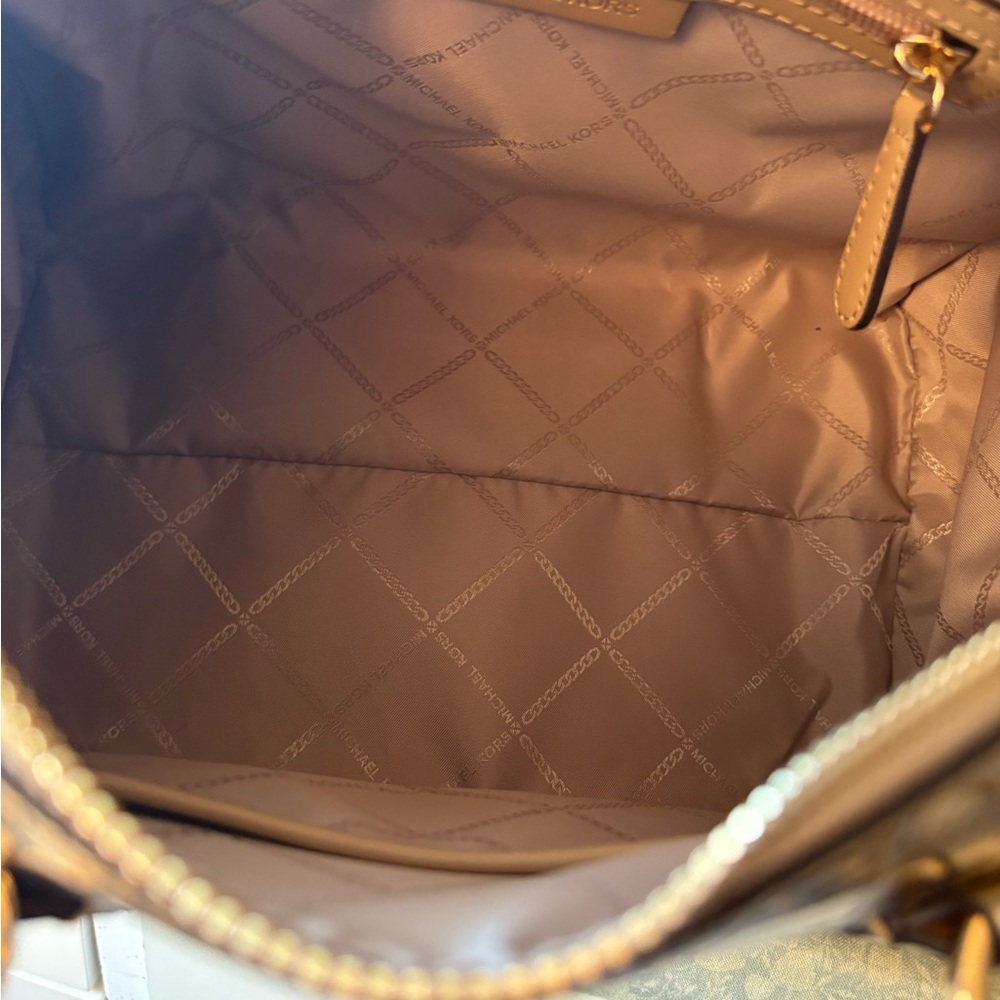 Michael Kors Metallic Gold Embossed Satchel - Picture 12 of 13
